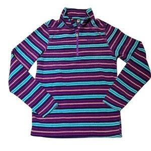 Orage striped fleece girls Large size 12 purple teal FF
